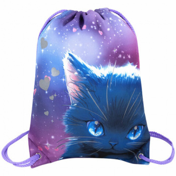 Мешок для обуви BRAUBERG PREMIUM, карман, подкладка, светоотражайка, 43х33 см, Anime cat, 272421 Мешок для обуви BRAUBERG PREMIUM, карман, подкладка, светоотражайка, 43х33 см, Anime cat, 272421