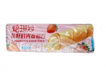 Печенье арт. 850629 Трубочки с начинкой "Клубника" в пак. 20 шт. упаковка'