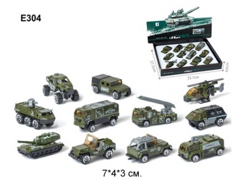 Набор машин арт. 304E" воен.техника металл 12шт. в коробке 33,1*27,5*4,6 /36шт//бл.18/ Набор машин арт. 304E" воен.техника металл 12шт. в коробке 33,1*27,5*4,6 /36шт//бл.18/