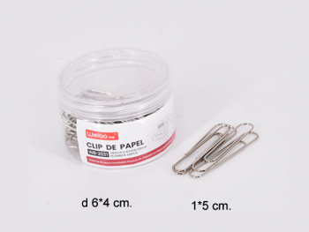 кц_Скрепки канц. арт. WB-2032 Металл 30мм Набор 150 шт. в банке