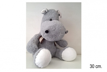 им Бегемот арт. 6431/30 Серый сидит 30 см в пак.