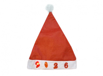 Колпак новогодний арт. 618102-502 Красный 2026 свет (12 шт.) упаковка Колпак новогодний арт. 618102-502 Красный 2026 свет (12 шт.) упаковка
