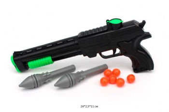 Оружие арт. YX016 Пистолет Набор с шариками, гранатами в пак.•