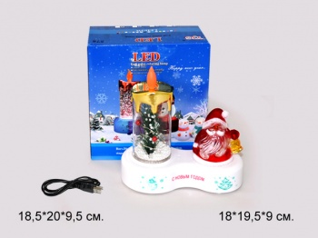 Светильник арт. 7047-14 Дед мороз и свеча+USB в кор. Светильник арт. 7047-14 Дед мороз и свеча+USB в кор.