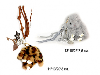 Брелок-подвеска арт. 209321 Колик пушистик 13 см цвета микс 1 шт в пак. (12 шт.)