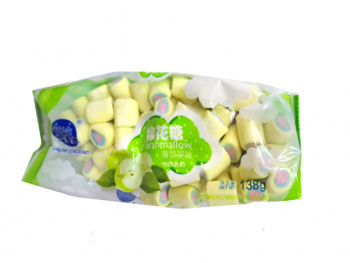 Маршмеллоу арт. 884578 Рулетики цветные "Яблоко" 138 г в пак.