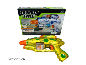 Оружие арт. JQ6300E Пистолет-бластер на батар. свет, звук в кор.• Оружие арт. JQ6300E Пистолет-бластер на батар. свет, звук в кор.•