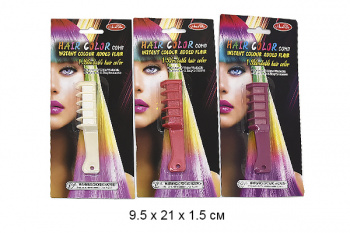 Мелки для волос арт. 001HBS Цветные, расческа на листе