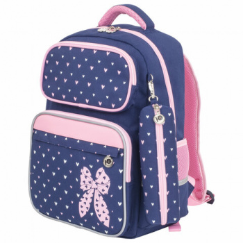 Рюкзак ЮНЛАНДИЯ COMPLETE, с пеналом в комплекте, эрго-спинка, Pink bow, 42х29х14 см, 229972 Рюкзак ЮНЛАНДИЯ COMPLETE, с пеналом в комплекте, эрго-спинка, Pink bow, 42х29х14 см, 229972