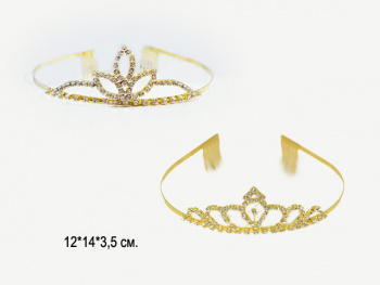 Диадема арт. DP-24D-080-709 Стразы золото 1 шт. в пак. (24 шт.) Диадема арт. DP-24D-080-709 Стразы золото 1 шт. в пак. (24 шт.)