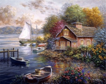 Алмазная мозаика арт. GA73604 Дом у реки 5D 50*40, полная выкладка на подрамнике Алмазная мозаика арт. GA73604 Дом у реки 5D 50*40, полная выкладка на подрамнике