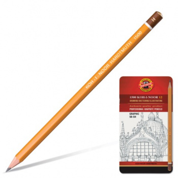 Карандаши чернографитные KOH-I-NOOR, НАБОР 12 шт.,"Graphic", 5В-5H, без резинки, 1502012009PL Карандаши чернографитные KOH-I-NOOR, НАБОР 12 шт.,"Graphic", 5В-5H, без резинки, 1502012009PL