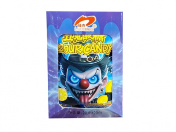 Конфета арт. 102200 "Клоун" кислая вкус лимон 20 г в пак. 20 шт. в кор.*#'