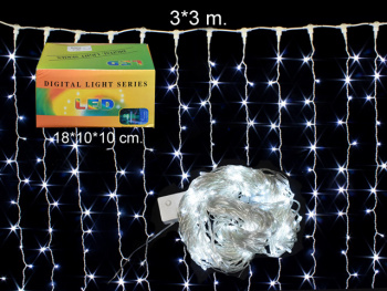 Гирлянда электр. арт. 125033-2 "Водопад" белая уличная 3х3 м в кор.