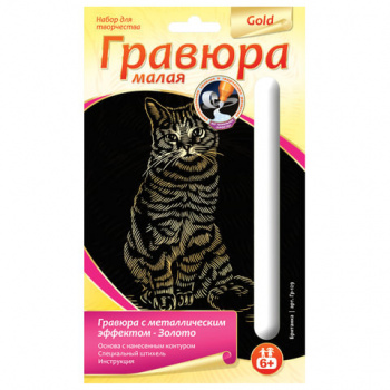 кс_Гравюра с эффектом золота малая арт. 661146 "Британка", 10х15 см, основа, штихель, LORI кс_Гравюра с эффектом золота малая арт. 661146 "Британка", 10х15 см, основа, штихель, LORI