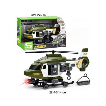 Вертолет арт. JS128C Инерция Военный 1:16 свет, звук в кор._