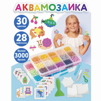Аквамозаика, 30 цветов, 3000 бусин, в колорбоксе, ЮНЛАНДИЯ, 663780 (в упаковке 1 шт.) Аквамозаика, 30 цветов, 3000 бусин, в колорбоксе, ЮНЛАНДИЯ, 663780 (в упаковке 1 шт.)